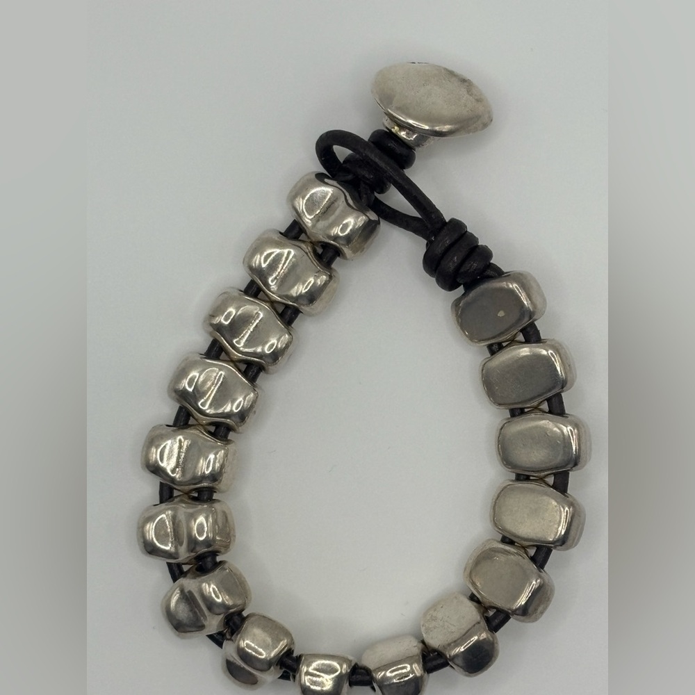 UNO de 50 Silver and Black Bracelet